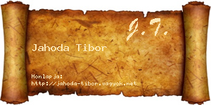 Jahoda Tibor névjegykártya